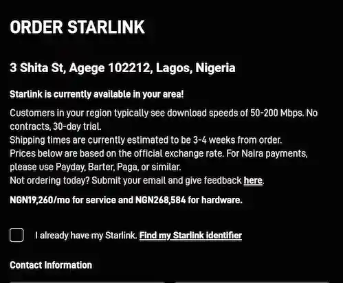 order Starlink